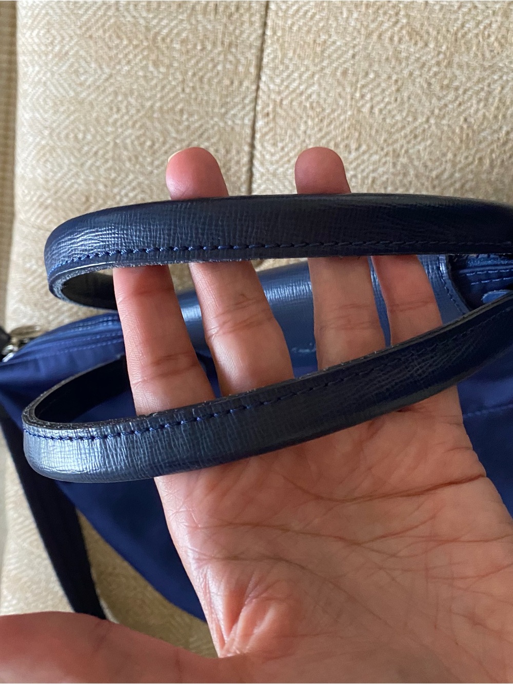 Longchamp Le Pliage Navy Blue 2 Two Way Handle Crossbody Nylon Bag Tote - Picture 6 of 15
